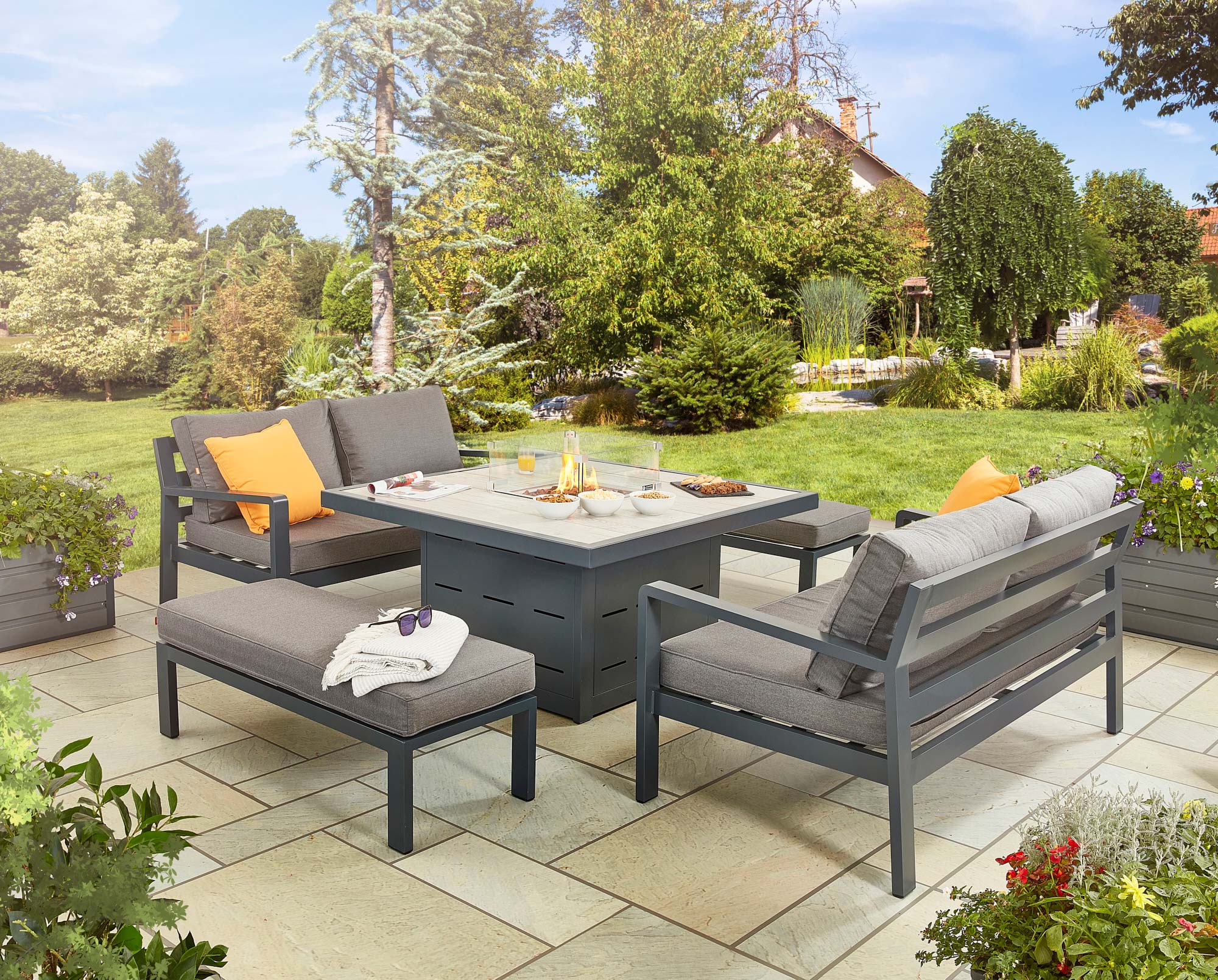 Fire Pit Table Set Garden Furniture HEX Living Online