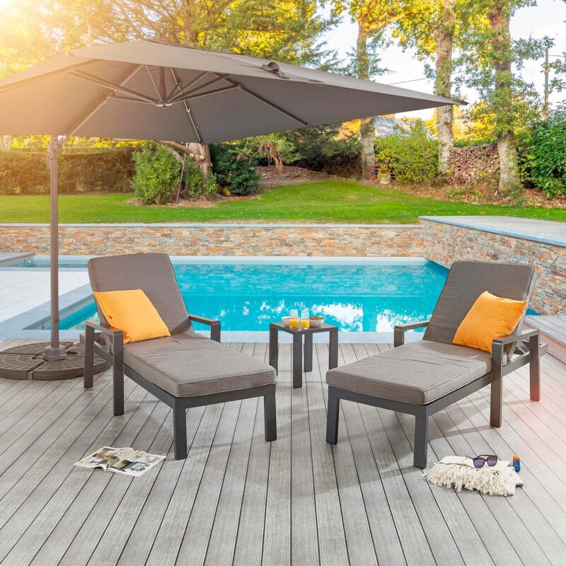 Wood garden lounger hotsell