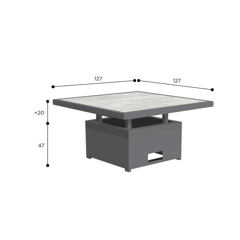 Dual Height Square Table
