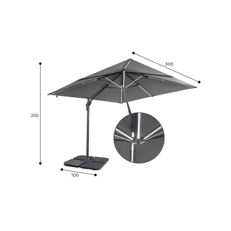 Parasol with LEDs