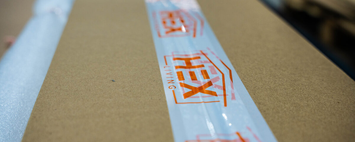Package with HEX Living tape